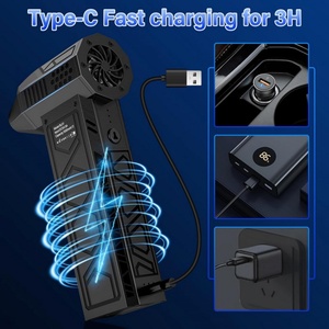 2024 Portable Electric Turbo Jet <b>Fan</b> Black USB/Battery Four-Wind Gun Blower Fast Charging for Cars Outdoors RV Plastic Household - Product Image 2