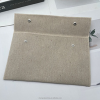 Sacchetto Regalo Vintage in Iuta e Lino, Borsa per Libri, Denaro e Gioielli in Cotone e Lino, Busta in Iuta con Bottone