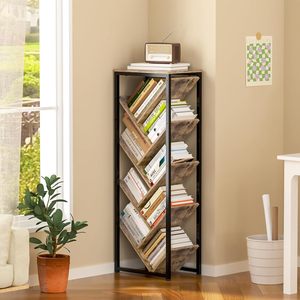 Estantería vertical para libros de 5 niveles, estante de almacenamiento de madera que ahorra espacio para sala de estar y dormitorio - Product Image 2