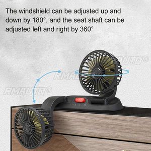 Ventilateur électrique de voiture 12V/24V à deux vitesses, refroidisseur d'air automatique, réglable à 360 degrés, ventilateurs de climatisation de voiture à flux d'air amélioré - Product Image 5