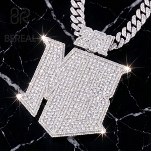 Gra Certified VVS Moissanite 3D Letter Name <b>Pendant</b> Hip Hop Style Custom Round Diamond Iced Out <b>Initial</b> <b>Pendant</b> Fine Jewelry - Product Image 1