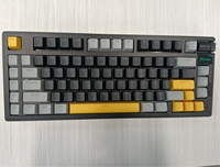 Clavier mécanique de jeu Keywin BK7501 personnalisé, tri-mode, 75 %, RGB, avec joint, OEM, hotswap, avec bouton rotatif