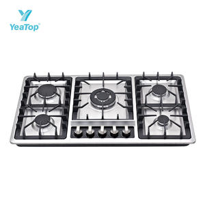 Estufa de Gas Empotrable de Acero Inoxidable de 90cm x 86cm con 5 Quemadores y Dispositivo de Seguridad con Protección Contra Llamas, Electrodoméstico de Cocina - Product Image 2