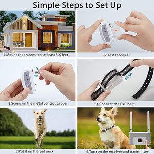 Sistema de valla inalámbrico eléctrico patentado, <span class=keywords><strong>Collar</strong></span> de entrenamiento remoto para perros, <span class=keywords><strong>Collar</strong></span> de entrenamiento para perros con control remoto - Product Image 6