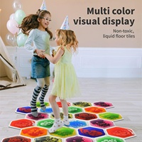 Nouveaux carreaux de sol sensoriels hexagonaux colorés tapis d'activité sensorielle liquide pour les enfants