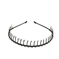 LRTOU Vente en gros d'accessoires de mode pour cheveux, serre-tête antidérapant unisexe, simple, en métal, à ressort, ondulé, bandeau de sport pour hommes