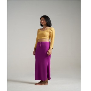 Sous-jupe gainante pour femme, violet foncé, style sari, coupe sirène, en polyester, haute compression, amincissante, pour tenue ethnique moderne - Product Image 1