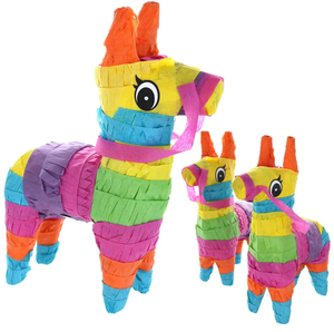 Centres de table <span class=keywords><strong>Pinata</strong></span> avec âne arc-en-ciel de 16 pouces, ornements Cinco De Mayo pour décoration de fête d'anniversaire à thème mexicain - Product Image 3