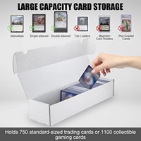 Caja de Almacenamiento para Tarjetas Coleccionables, Blanca, de Cartón Corrugado, para Tarjetas Deportivas TCG, Tarjetas de Baloncesto y Tarjetas Coleccionables