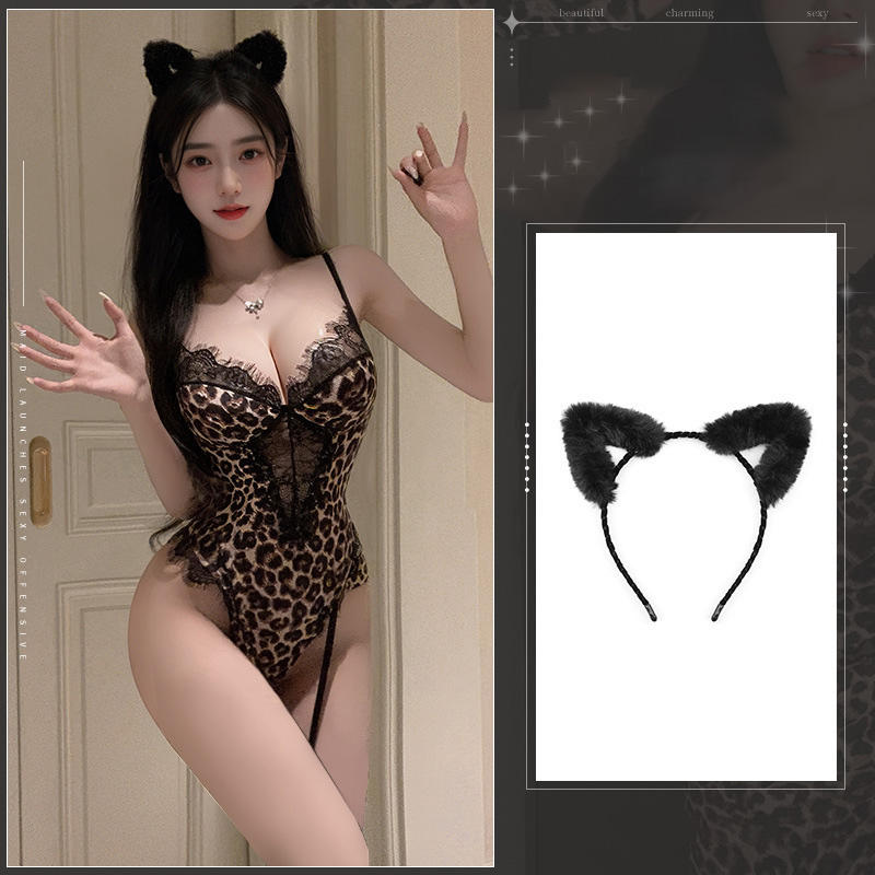 Imprimé léopard [Combinaison]+Bandeau oreilles de chat