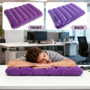 Cojín Lumbar Inflable Morado, Rectangular, Portátil, Almohada de Viaje para Oficina, Respaldo de Escritorio, Alivio para la Espalda - Product Image 1