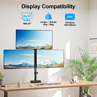 Support de moniteur triple de 32 pouces Support d'ordinateur à 3 bras pour support de moniteur