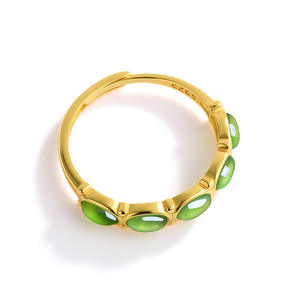 Bagues en jade néphrite naturel de Hotan, argent S925 incrusté, bijoux pour femmes, charme tendance, cadeau avec certificat d'évaluation D1019 - Product Image 3