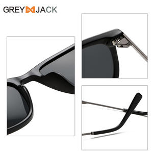 Lunettes de soleil polarisées Greyjack, monture en métal noir TR, verres TAC, protection UV400, unisexe, utilisation en extérieur - Product Image 1