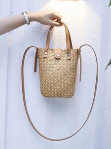 Casual Straw Shoulder Straw <b>Bag</b> Women's Street Trend Mobile Phone <b>Bag</b> Personality Hand Woven <b>Beach</b> <b>Bag</b> - Product Image 3