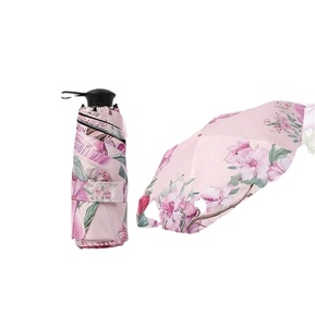 Five-Fold Foldable 6-Rib Vinyl UV Protection Sunscreen Umbrella <b>Plastic</b> Handle Mini <b>Pocket</b> Design for Women's Business Gifts - Product Image 1