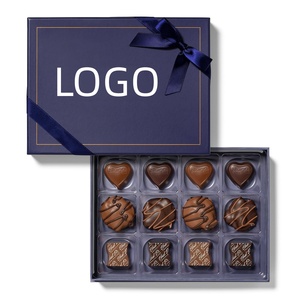 Boîte à chocolat élégante en matériaux recyclés, couverture rigide, fermeture magnétique, impression quadricolore, logo personnalisé pour la vente au détail de cadeaux - Product Image 1