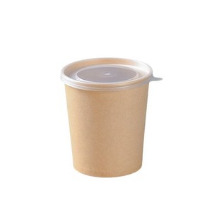 Gobelet en papier kraft boîte d'emballage jetable épaissie boîte à emporter de soupe étanche de qualité alimentaire ronde avec couvercle bol en papier boîte à lunch - Product Image 1