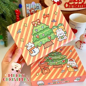 Boîte <span class=keywords><strong>cadeau</strong></span> <span class=keywords><strong>de</strong></span> Noël en carton blanc, boîte mystère pour enfants avec séparateurs, boîte surprise vide faite <span class=keywords><strong>maison</strong></span> pour anniversaire - Product Image 4