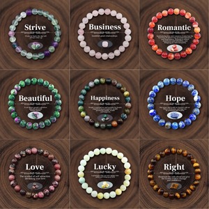 Gemme JD all'ingrosso 6mm 8mm 10mm pietra naturale di alta qualità perle rotonde bracciali ideali per le donne e gli uomini indossano - Product Image 2