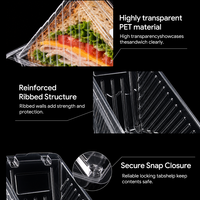 Récipient à sandwich transparent en plastique PET jetable personnalisé boîte à clapet pour tranche de gâteau de Heesecake pour usage industriel gaufré alimentaire
