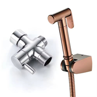 Ensemble de pulvérisateur de bidet de luxe en acier moderne, finition or rose, portable, installation facile, Shattaf