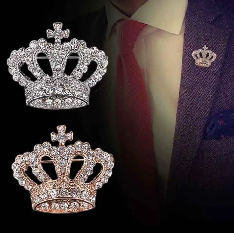 Mode Koreaanse Strass Kroon Broche Kraag Pin Retro Diamanten Accessoires Pin Dames Sieraden