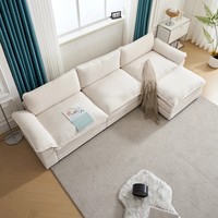 Ensemble de canapés modulaires en forme de L pour salon de villa, canapé d'angle rembourré en tissu avec design moderne personnalisé