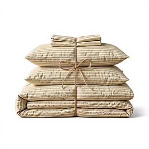 Premium Twin Size Woven Modern Polyester Washed Cotton Bedsheet Set <b>Flat</b> <b>Sheet</b> <b>Fitted</b> <b>Sheet</b> Pillowcases Durable Comfortable - Product Image 1