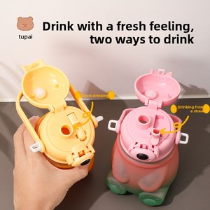 Lindo Oso, Botella de <span class=keywords><strong>Agua</strong></span> de Dibujos Animados de Gran Capacidad de 2 Piezas con Degradado de Color, Juego de Botellas de Plástico con Pegatinas 3D para Niños - Product Image 2