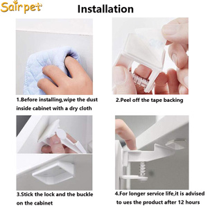 Chiusura di Sicurezza <span class=keywords><strong>Invisibile</strong></span> per Armadietti, Installazione Facile Senza Foratura, Blocco a Pressione per la Protezione dei Bambini - Product Image 3