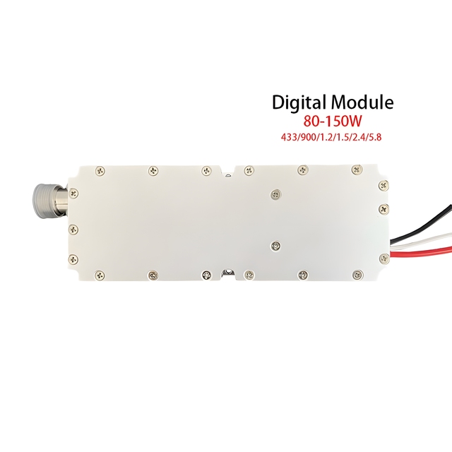 HLXTONG HL-5880 5.8GHz 80W Multi-stage Power Amplifier RF Module GAN Digital Architecture 60kbps DC24V-28V Modular Drone
