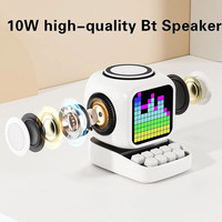DIY USB-C draagbare speaker wekker met Google Assistent, draadloze oplader en kleurrijke LED-lichtdecoratie