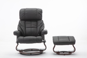 Sillón reclinable giratorio manual de diseño moderno con otomana PU + PVC, de diseño moderno, de la marca - Product Image 6