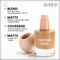 Haute qualité 24h Fond de teint végétalien longue durée à couverture complète Maquillage Poudres liquides mates de marque privée Cosmétiques de haute qualité