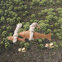 Sonnette murale en bois de hêtre de haute qualité, gravée motif poisson réaliste, personnalisable, écologique, cadeau de Noël artisanal en bois massif