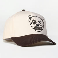 Gorra de béisbol estructurada con bordado de oso, estilo A-frame, con logotipo personalizado, gorras de alta calidad, gorra ajustada