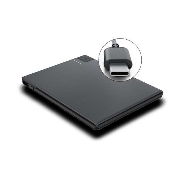 2024 Ultra Slim 5mm 5000mAh Portable Power Bank with Built-in Cable 2-in-1 Quick Charger & LED Light