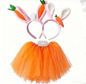 New 1Set Children Easter <strong>Bunny</strong> <strong>Costume</strong> Bubble Skirt with <strong>Bunny</strong> Headband Lovely Tutu Skirt for Dress Easter Cosplay Party Outfit - Product Image 1