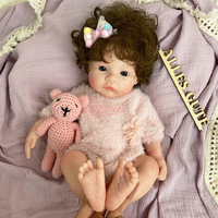 Poupée Reborn en Silicone Faite à la Main de 18 Pouces, Fille, avec Sucette, Expression Mignonne, Compagnon Réconfortant, Figurine de Collection