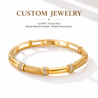 Mosen Geometrisches Kabelketten-Armband Vergoldet mit Strass-Elementen Geburtstags- und Jubiläumsgeschenk Schmuck