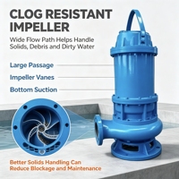 Pompe à boues industrielle DEPUMP pour le transport de sédiments et l'extraction de résidus épais dans les stations d'épuration et les réservoirs de nettoyage de fluides industriels