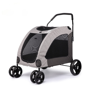 Poussette pliable <span class=keywords><strong>pour</strong></span> animaux de compagnie, <span class=keywords><strong>chariot</strong></span> de transport <span class=keywords><strong>pour</strong></span> chiens, chats et chiots, avec 6 roulettes - Product Image 2