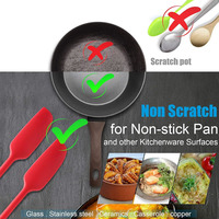 Spatule à pot en silicone antiadhésive Grattoir en caoutchouc à long manche Spatule résistante à la chaleur Grattoir en silicone pour bocaux
