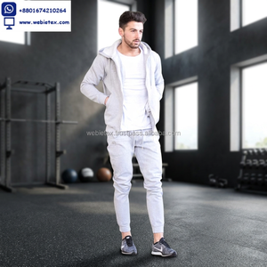 Survêtements de sport d'hiver sur mesure pour hommes, anti-bactériens, gris, pour la course à pied, taille XL/XXL, en polyester/coton - Product Image 3