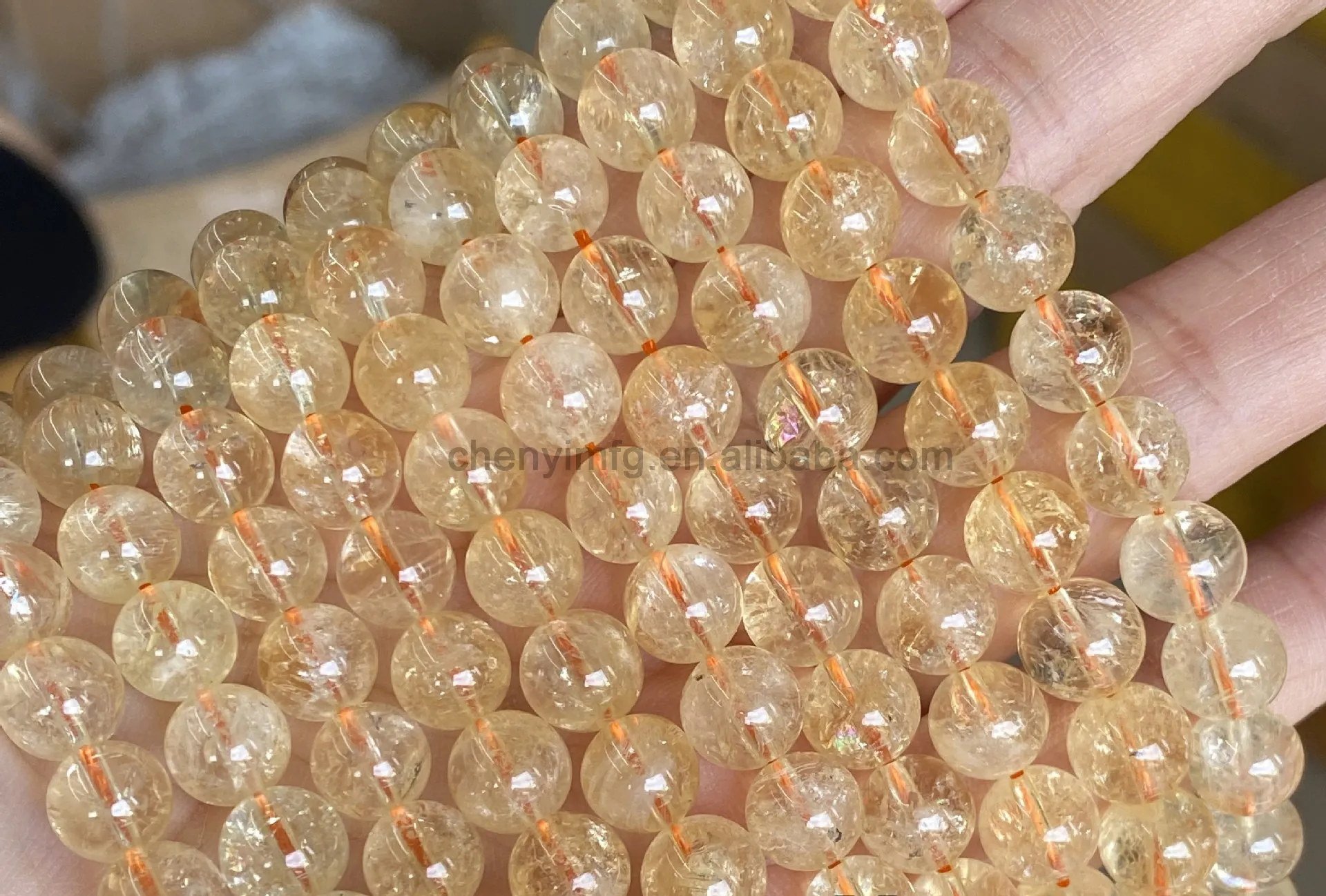 Contas de cristal natural de pedra preciosa real de Citrino para fazer joias de luxo