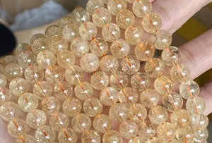 Luxury Loose Gemstone Real Citrine Beads Natural Precious Crystal Stone Beads For Jewelry Making