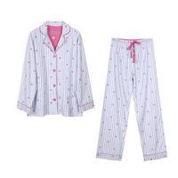 Ensemble de pyjama à manches longues en coton tricoté brossé personnalisé le plus doux avec taille élastique pour vêtements de nuit d'hiver confortables pour femmes