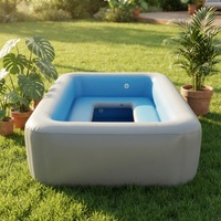 Bain à remous gonflable pliable et portable pour le camping, les camping-cars, la plage et le jardin | Piscine gonflable avec canapé