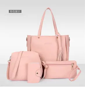 Kadın çanta 2024 yeni dört set anne çantası lychee tahıl crossbody çanta omuz çantası çanta